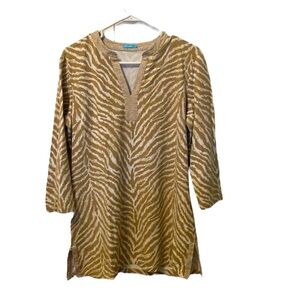 NWOT J. McLaughlin Tan & White Animal Print Top